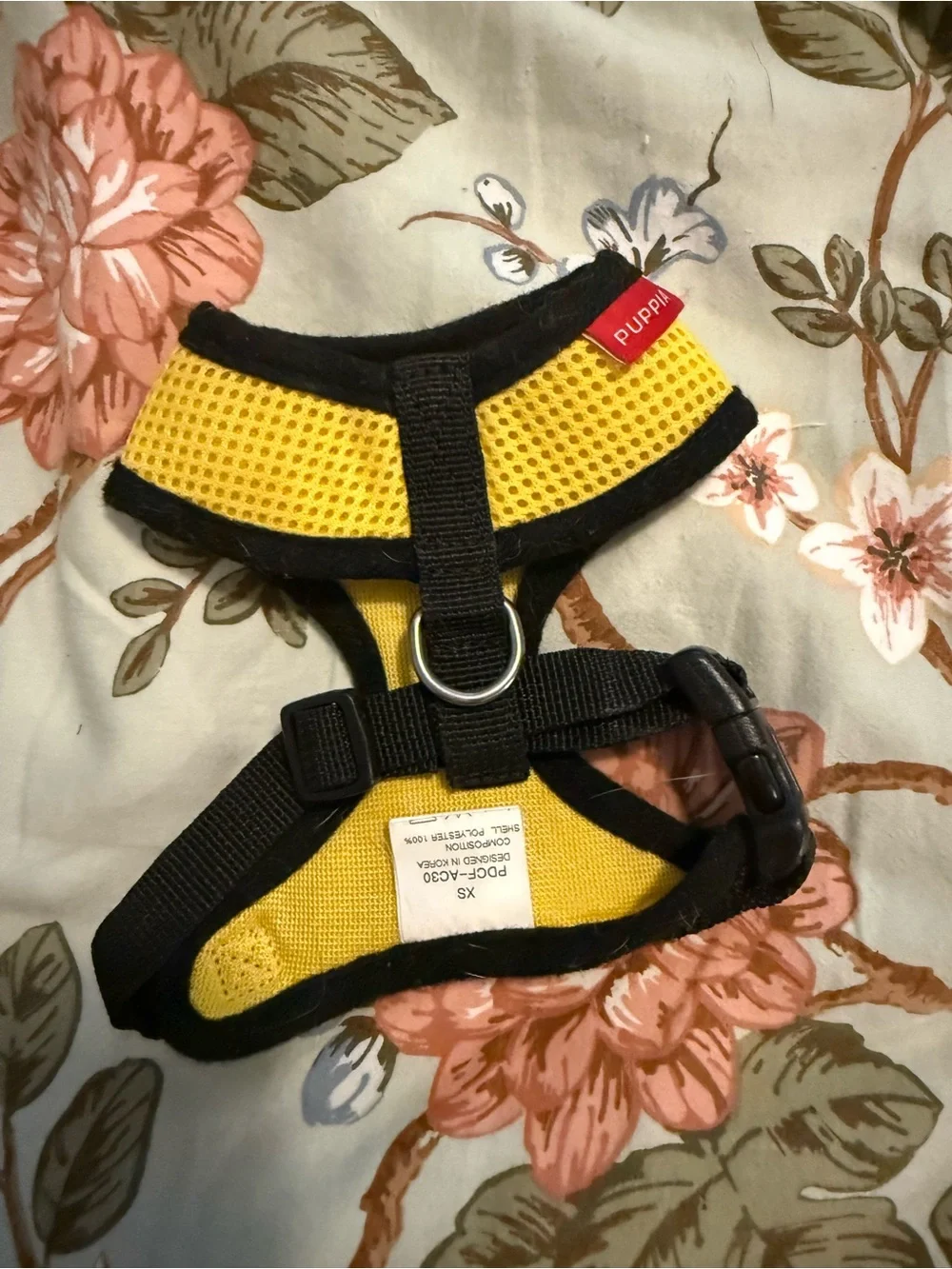 Puppia Yellow and Black Breathable Mesh Dog Harness